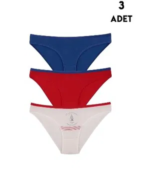 Koza Biat Karışık Renk Kadın Slip Külot 3Lü Koza Biat 35000-637
