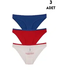 Koza Biat Karışık Renk Kadın Slip Külot 3Lü Koza Biat 35000-637