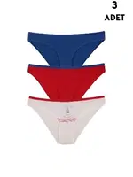 Karışık Renk Kadın Slip Külot 3Lü Koza Biat 35000-637 Asorti