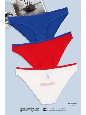 Koza Biat Karışık Renk Kadın Slip Külot 3Lü Koza Biat 35000-637 - Alternatif Görünüm