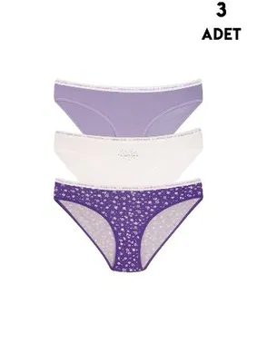 Koza Biat Koza Biat 3'lü Kadın Külot Slip KZ35000-651
