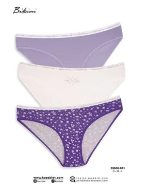 Koza Biat Koza Biat 3'lü Kadın Külot Slip KZ35000-651 - Alternatif Görünüm