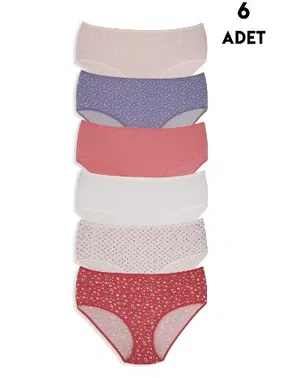 Koza Biat Büyük Beden Kadın Yüksek Bel 6 Adet Bato Külot Koza Biat KZ54000-628