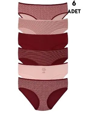 Koza Biat Büyük Beden Kadın Bato Yüksek Bel Külot 6lı Koza Biat KZ54000-669