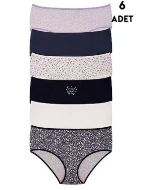 Koza Biat 6 Adet Büyük Beden Kadın Yüksek Bel Bato Külot Koza Biat KZ54000-697