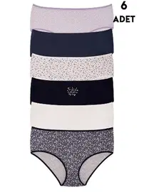 Koza Biat 6 Adet Büyük Beden Kadın Yüksek Bel Bato Külot Koza Biat KZ54000-697