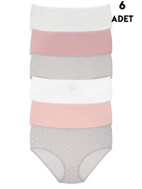 Koza Biat Büyük Beden Kadın Bato Yüksek Bel Külot 6 ADET Koza Biat KZ54000-698