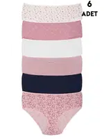 Büyük Beden 6 ADET Kadın Yüksek Bel Bato Külot Koza Biat KZ54000-699 Asorti