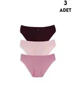 Büyük Beden Kadın Yüksek Bel Bato Slip Külot Renkli 3 Adet Koza Biat KZ55000-611 Asorti