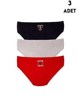 Koza Biat 3 Adet Pamuklu Büyük Beden Bato Külot Koza Biat KZ55000-627