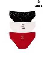 Pamuklu Büyük Beden Yüksek Bel Bato Külot Renkli 3 Adet Koza Biat KZ55000-636 Asorti
