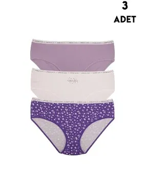 Koza Biat Pamuklu 3 Adet Büyük Beden Bato Külot Koza Biat KZ55000-651