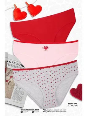 Koza Biat 3 Adet Pamuklu Büyük Beden Bato Külot Koza Biat KZ55000-675 - Alternatif Görünüm