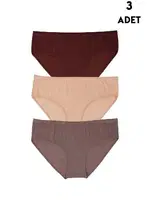 Renkli Büyük Beden Pamuklu 3 Adet Bato Külot Koza Biat KZ55200-2 Asorti