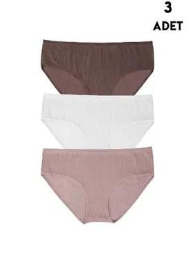 Koza Biat Renkli Büyük Beden Pamuklu 3 Adet Bato Külot Koza Biat KZ55200-3