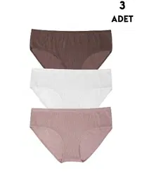 Koza Biat Renkli Büyük Beden Pamuklu 3 Adet Bato Külot Koza Biat KZ55200-3