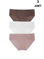 Renkli Büyük Beden Pamuklu 3 Adet Bato Külot Koza Biat KZ55200-3 Asorti