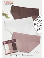 Renkli Büyük Beden Pamuklu 3 Adet Bato Külot Koza Biat KZ55200-3 Asorti detay görünüm