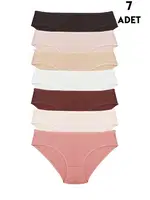 Renkli Büyük Beden Pamuklu 7 Adet Bato Külot Koza Biat KZ57000-527 Asorti