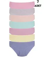 Büyük Beden Yüksek Bel Kadın Külot Pamuklu 7li Paket Koza Biat KZ57000-529 Asorti