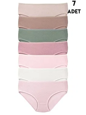 Koza Biat Büyük Beden Renkli Yüksek Bel Külot Pamuklu 7li Paket Koza Biat KZ57000-530