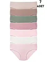 Büyük Beden Renkli Yüksek Bel Külot Pamuklu 7li Paket Koza Biat KZ57000-530