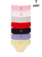 Yüksek Bel Külot Büyük Beden Pamuklu 7li Paket Koza Biat KZ57000-660 Asorti