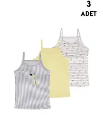 Koza Biat Kız Çocuk Atlet 3'lü Paket Koza Biat KZ68500-121