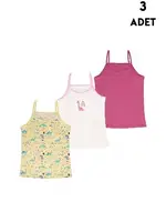 3 Adet İp Askılı Renklş Kız Çocuk Atlet Koza Biat KZ68500-279 Asorti