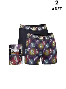 Koza Biat RockHard Astronot Desenli Erkek Kutulu Boxer 2'li Koza Biat 7050-120553