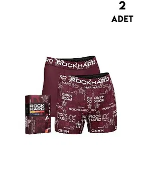 Koza Biat Yazılı Bordo Kutulu Erkek Boxer 2'li RockHard Koza Biat 7050-120556