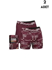 Koza Biat Yazılı Bordo Kutulu Erkek Boxer 2'li RockHard Koza Biat 7050-120556