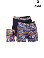 Erkek Baskılı Kutulu Boxer RockHard 2'li Paket Koza Biat KZ7050-120783 Görsel