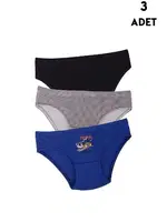 Erkek Çocuk Renkli Külot Slip 3 Adet Koza Biat KZ72000-126 Asorti