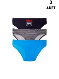 Koza Biat Renkli Erkek Çocuk Külot Slip 3 Adet Koza Biat KZ72000-128