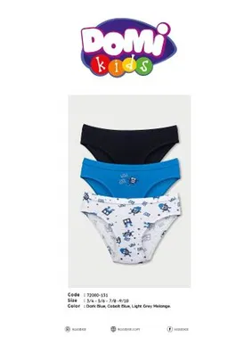 Koza Biat Erkek Çocuk Külot 3 Adet Renkli Slip Koza Biat KZ72000-131 - Alternatif Görünüm