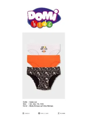 Koza Biat Erkek Çocuk Külot Renkli 3lü Paket Koza Biat KZ72000-143 - Alternatif Görünüm