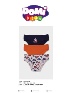 Koza Biat Erkek Çocuk Külot 3'lü Paket Renkli Koza Biat KZ72000-144 - Alternatif Görünüm