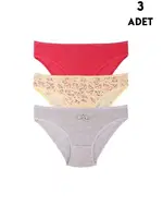 3 Adet Kız Çocuk için Slip Külot Koza Biat KZ76500-269 Asorti