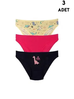 Koza Biat Kız Çocuk 3 Adet Slip Külot Koza Biat KZ76500-279