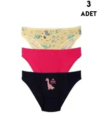 Koza Biat Kız Çocuk 3 Adet Slip Külot Koza Biat KZ76500-279