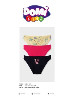 Koza Biat Kız Çocuk 3 Adet Slip Külot Koza Biat KZ76500-279 - Alternatif Görünüm