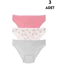 Koza Biat 3 Adet Kız Çocuk Külot Slip Renkli Koza Biat KZ76500-280