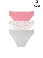 3 Adet Kız Çocuk Külot Slip Renkli Koza Biat KZ76500-280 Asorti