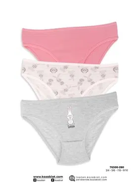 Koza Biat 3 Adet Kız Çocuk Külot Slip Renkli Koza Biat KZ76500-280 - Alternatif Görünüm
