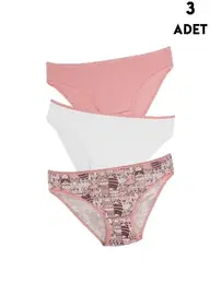 Koza Biat Kız Çocuk Külot 3 Adet Renkli Koza Biat KZ76500-287