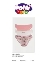 Kız Çocuk Külot 3 Adet Renkli Koza Biat KZ76500-287 Asorti detay görünüm