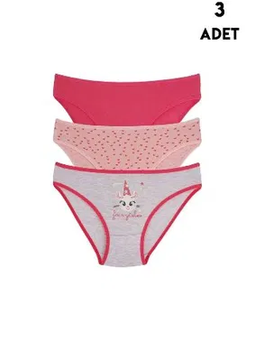 Koza Biat Renkli 3 Adet Kız Çocuk Slip Külot Koza Biat KZ76500-289