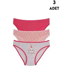 Koza Biat Renkli 3 Adet Kız Çocuk Slip Külot Koza Biat KZ76500-289