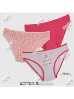 Renkli 3 Adet Kız Çocuk Slip Külot Koza Biat KZ76500-289 Asorti detay görünüm